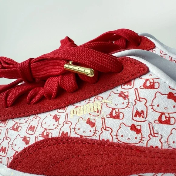 Hello Kitty Puma Suede Classic Sneakers Womens Size 7.5 Shoes Bright Red White - Picture 2 of 11